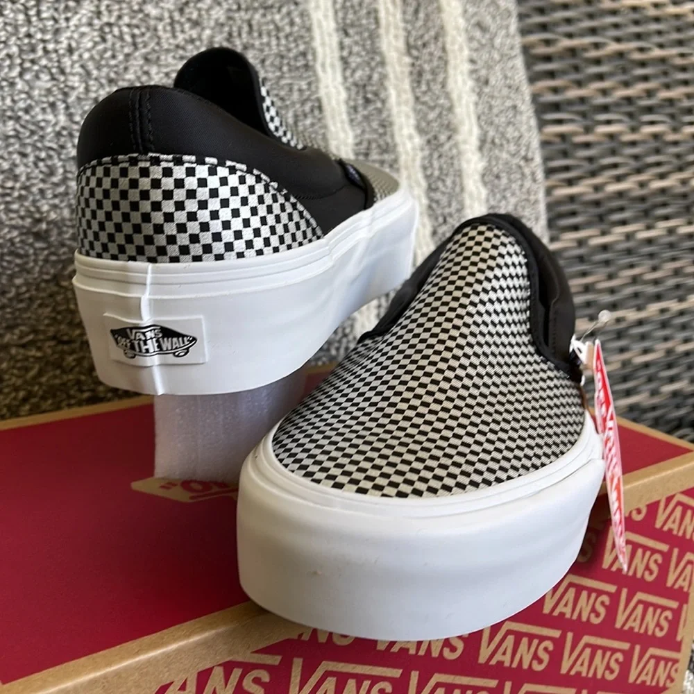 Vans Classic Slip-On Sparkle Check Black/True White WMNS sneakers-platforms - Picture 10 of 16